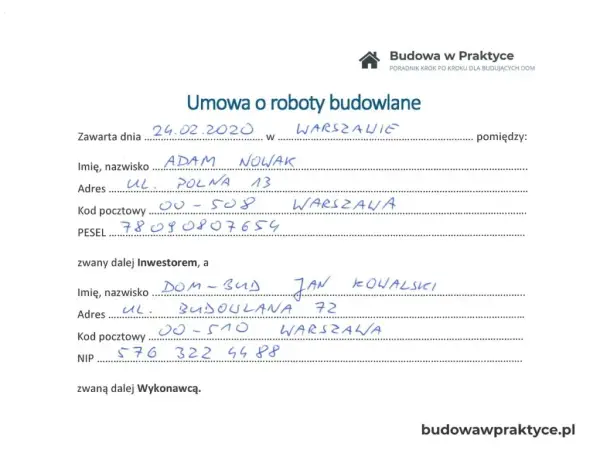 Umowa na budowę domu - jak uniknąć błędów i zabezpieczyć się